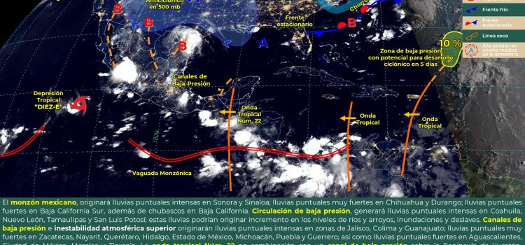 Onda tropical recorrerá el sureste mexicano