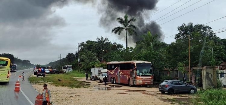 Se incendia campamento del Ejército Mexicano en Tulum Se incendia campamento del Ejército Mexicano en Tulum