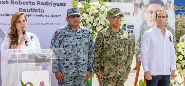 Rinden homenaje a José Roberto Rodríguez Bautista, secretario de seguridad de Tulum asesinado