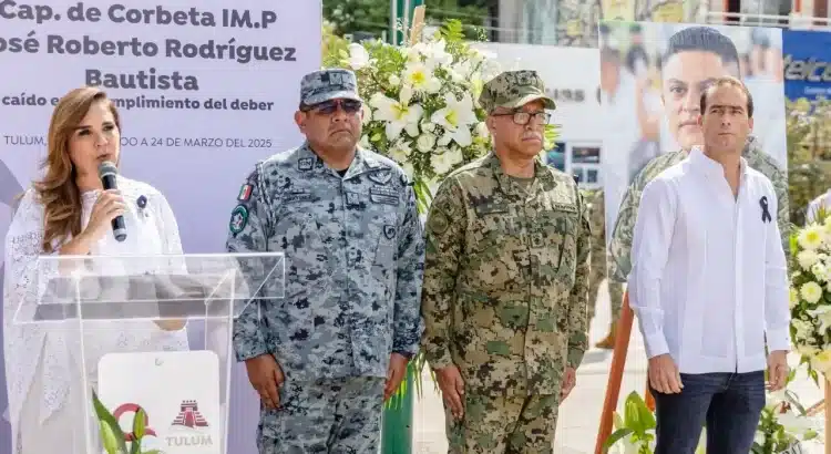 Rinden homenaje a José Roberto Rodríguez Bautista, secretario de seguridad de Tulum asesinado