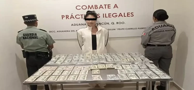Detienen a extrajera con casi 90 mil dólares en el aeropuerto de Tulum