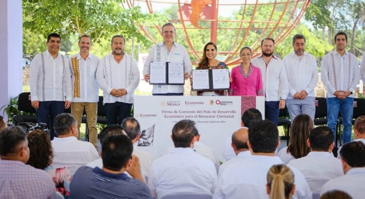 Lezama y Ebrard firman convenio del Polo de Desarrollo Económico para el Bienestar en Chetumal