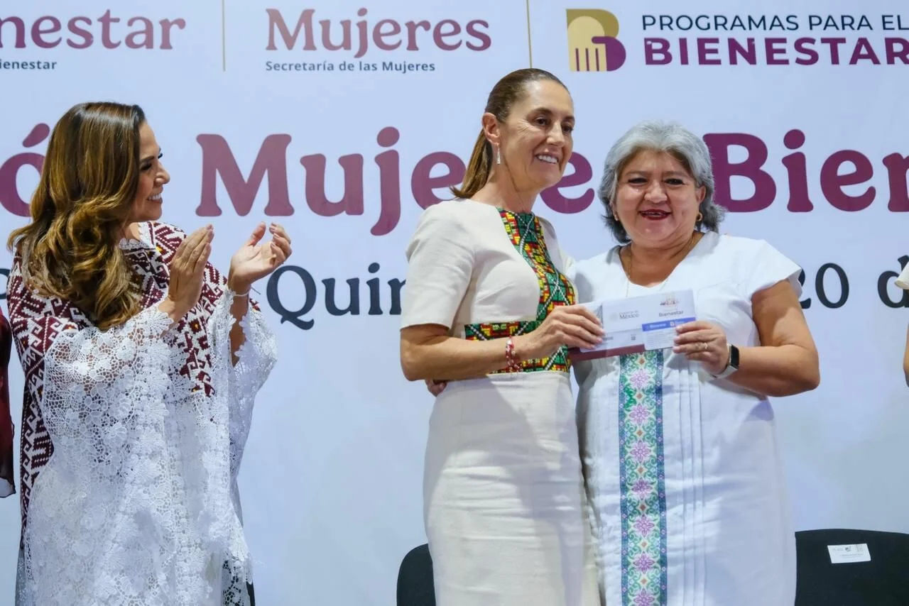 Sheinbaum encabeza la Asamblea Mujeres Bienestar en la zona maya de QRoo